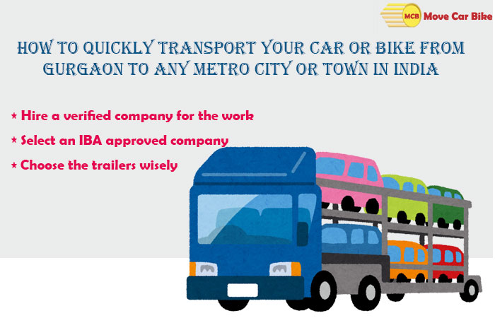 How to quickly Transport your Car or Bike from Gurgaon to any Metro City or Town in India How to quickly Transport your Car or Bike from Gurgaon to any Metro City or Town in India